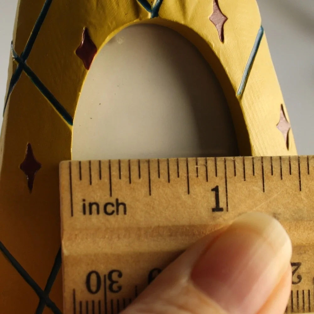 Kohls Necktie Picture Frame Mens Yellow Good Hand Painted Argyle 2-Opening